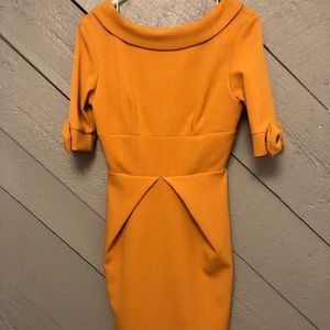 Mustard Wiggle Dress! Joan from Mad Men vibes